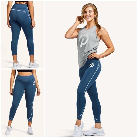 Peloton Move Seamed Cropped Leggings M Blue - Picture 1 of 6